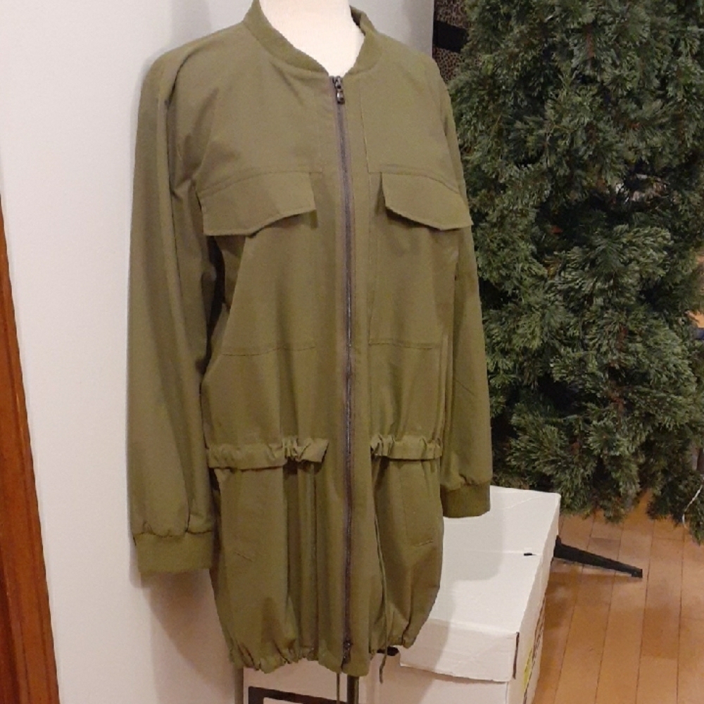 Anatomie Olive Green Women's Bomber Jacket, L